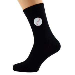 Baseball Sports Design Mens Black Socks