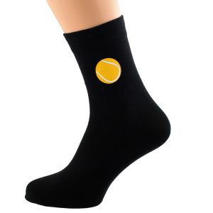 Tennis Ball Design Black Socks