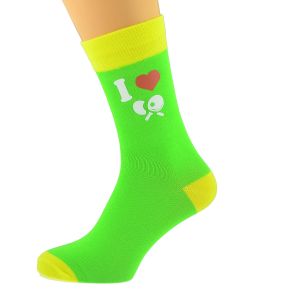 Lime Green & Yellow Unisex Socks Table tennis design