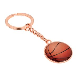 Basketball Design Rose Gold Plated Keyring (engravable)