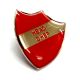 HEAD CHEF Red Retro School Shield Pin Badge