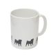 Contempory Silhouette Design Pugs Ceramic Mug