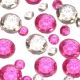 Mixed Size Vivid Pink & Clear Table Crystals (Pack of 350)