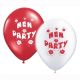 Hen Night Red & White Balloon Pack (10 Pack)