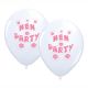 Hen Night White with Pink Text Balloon Pack (10 Pack)