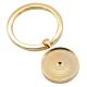 Plain Gold Keyring with Recess for Sixpence or doming (engravable)