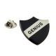 GENIUS Black Retro School Shield Pin Badge