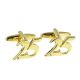 Gold Plated Age 25 or 25th Anniversary Cufflinks