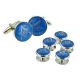 Blue & Silver Enamelled Masonic Cufflinks with G & Button Stud Set