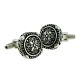 Rounded Gothic Pattern Silver & Black Classic Cufflinks