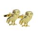 Wise Old Owl Design Gold Plated Cufflinks
