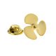 Gold Plated Ships Propeller Lapel Pin Badge