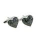 Personalised Initials Carved on Tree Heart Shaped cufflinks