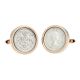 Polished Silver Sixpence in Rose Gold Finish Cufflinks