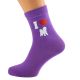 I Love Bichon Frise Womens Dog Purple Socks