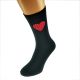 Red Jigsaw Heart Design Romantic Valentine Mens Black Socks