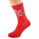 Peace Love Joy Design Red Christmas Socks (Mens or Ladies)