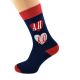 Personalised Twin Hearts Unisex Couples Initials Socks
