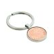 Silver Keyring with Polished Decimal One Penny 1p Piece (engravable)