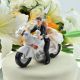 Bride & Groom on Motorbike Cake Topper