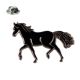 Black Galloping Horse Equestrian Enamel Metal Pin Badge