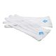 One Size Mens Plain White Cotton Gloves with Light Blue Masonic Design (with G)