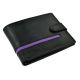 SPECIAL OFFER 30% OFF Black Leather Wallet with Purple Stripe Design
