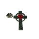 Interlaced Cross with Red Gem Pewter Lapel Pin Badge
