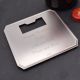 Stainless Steel Square Coaster & Bottle Opener Engraved with Personalised Message