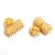 Cream & Gold Stripe Barrel Style Silk Knot Cufflinks Unboxed