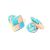 Blue & Pink Square & Silk Knot Style Cufflinks Unboxed