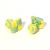 Lime Green & Yellow Square & Silk Knot Style Cufflinks Unboxed