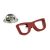 Geeky Red Glasses Lapel Pin Badge